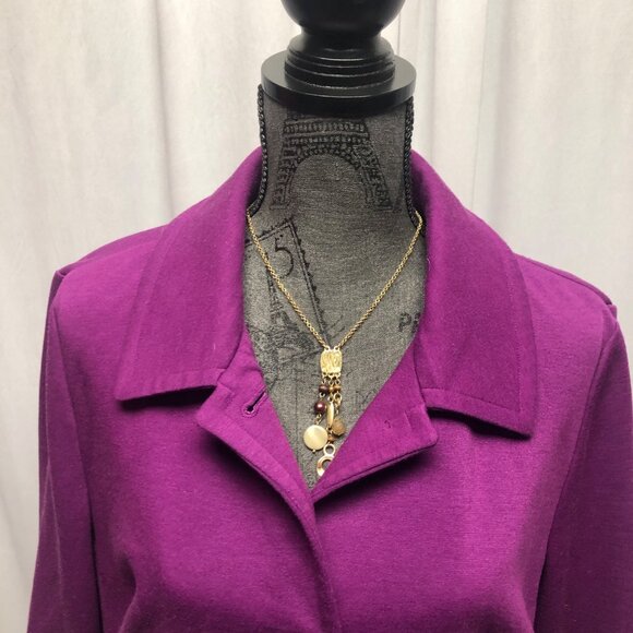 JM Collection Purple Jacket Womens Size XL Button Up Blazer Jacket Office - Picture 2 of 6